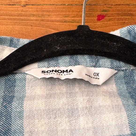 SO Blue and White Plaid Kids Button Down Shirt - Picture 2 of 10